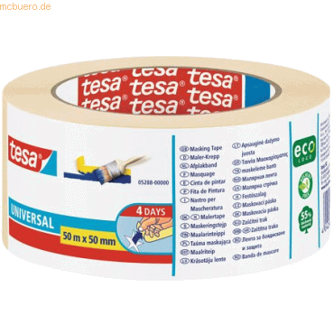 6 x Tesa Maler-Kreppband Universal 50mmx50m beige