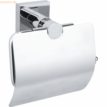 4042448447586 - Hukk Toilettenpapierhalter mit Edelstahldeckel einfache Anbringung ohne Bohren Chrom (40247-00000-00) - Tesa