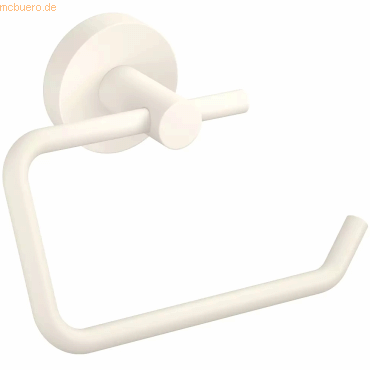 4063565127304 - tesa® MOON WHITE Toilettenpapierhalter matt weiß - Rollenhalter ohne Deckel für Bäder im Industrial Style und moderne Badezimmer - bohrfrei inkl