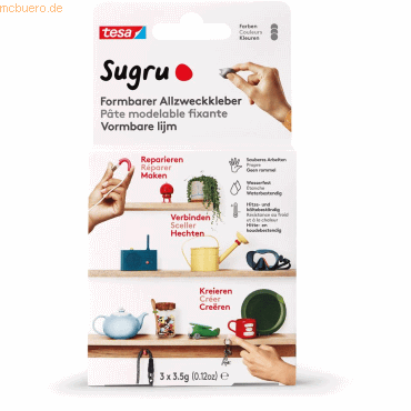 Sugru Allzweckkleber formbar VE=3 Stück (3x3,5 g) grau