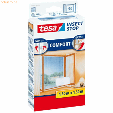 5 x Tesa Fliegengitter tesa Insect Stop für Fenster 1,30x1,50m weiß
