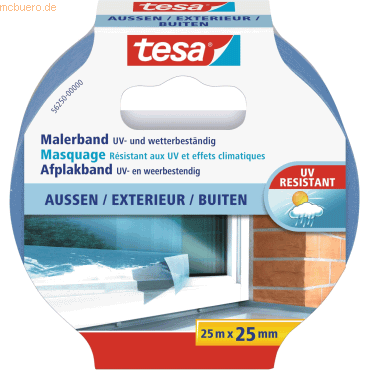 12 x Tesa Malerband außen 25m:25mm blau