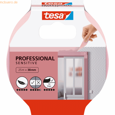 8 x Tesa Abdeckband Professional Sensitive 25mx38mm rosa