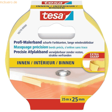 12 x Tesa Profi-Malerband Innen 25mx25mmgelb