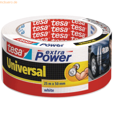 6 x Tesa Gewebeband extra Power Universal 50mmx25m weiß