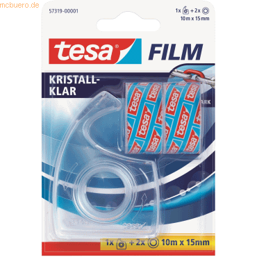 6 x Tesa Klebefilm tesafilm kristall-klar 15mmx10m 2x Rolle+EasyCut Ha