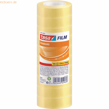 48 x Tesa Klebefilm tesafilm standard 15mmx33m transparent 10 Rollen