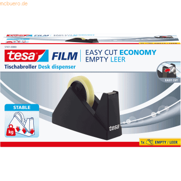 6 x Tesa Tischabroller Easy Cut Economy für 66mx25mm schwarz