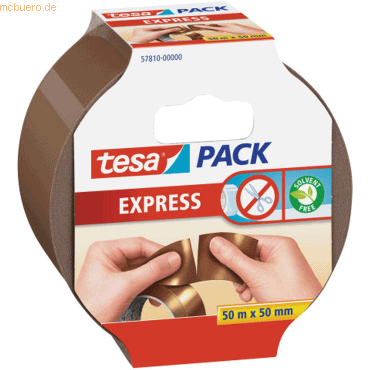 6 x Tesa Packband tesapack Express 50mm x 50m braun