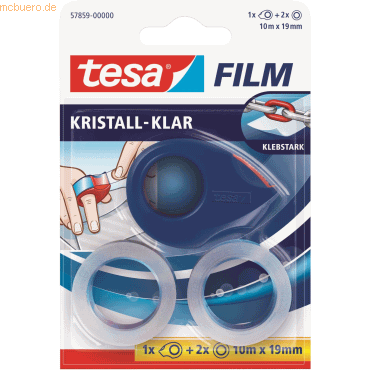 9 x Tesa Klebefilmabroller tesafilm 19mmx10m + 2 Rollen crystal clear