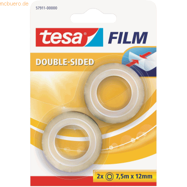 4042448899736 - tesa 57911-00000-01 Doppelseitiges Klebeband tesafilm® Transparent (L x B) 75 m x 12 mm 2 St