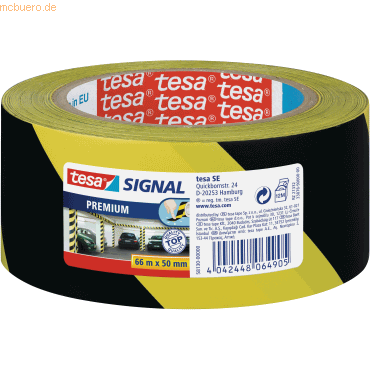 6 x Tesa Markierungsklebeband tesa Signal Premium 50mmx66m gelb/schwar