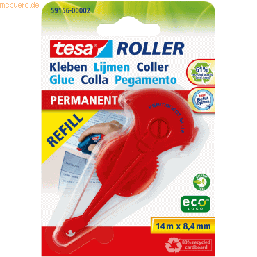 5 x Tesa Kleberoller tesa Roller ecoLogo Nachfüllkassette 8,5mmx14m pe