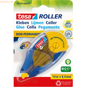 5 x Tesa Kleberoller tesa Roller ecoLogo 8,5mmx14m non permanent (Blis