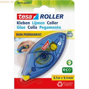 5 x Tesa Kleberoller tesa Roller ecoLogo 8,4mmx8,5m non permanent (Bli