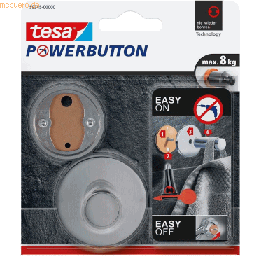 4042448401755 - tesa Powerbutton Haken Premium Edelstahl