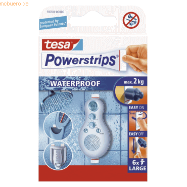 15 x Tesa Powerstrips Waterproof Large VE=6 Stück