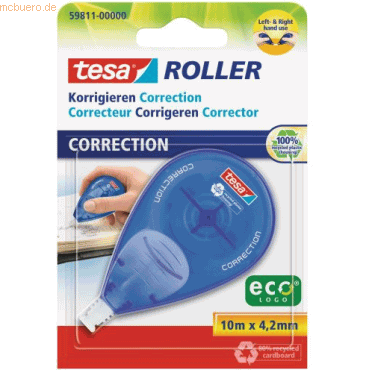 4042448892966 - tesa EcoLogo - Correction Roller - 42 mm x 10 m - White - Plastic PET 4042448892966 - tesa EcoLogo - Correction Roller - 42 mm x 10 m - White - Plastic PET