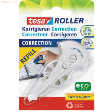 4042448111432 - 5 x Korrekturtroller ecoLogo Nachfüllkassette 42mmx14m (Blister)