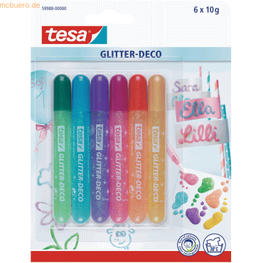 12 x Tesa Glitzerkleber Glitter-Deco VE=6 Tuben a 10ml