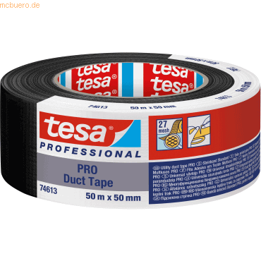 Tesa Reparaturband Duct Tape Pro 50mm x 50m schwarz