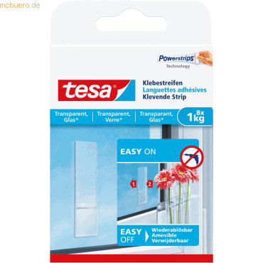 15 x Tesa Klebestreifen für transaprente Oberflächen und Glas (1kg)