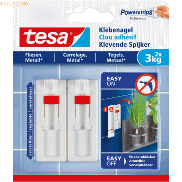 8 x Tesa Klebenagel für Fliesen und Metall (3kg) verstellbar VE=2 Stüc