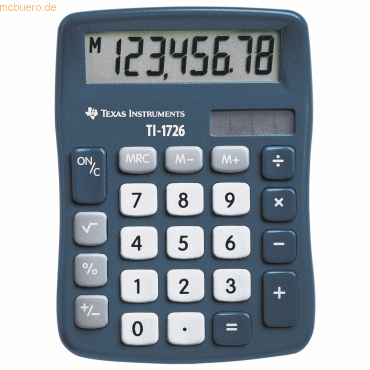 Texas Instruments Taschenrechner TI-1726 SV 8-stellig Solarbetrieb sch