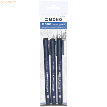 6 x Tombow Fineliner Mono drawing pen 01/03/05 schwarz VE=3 Stück