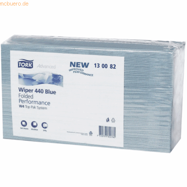 7322540183832 - TORK Extra Starke Industrie Papierwischtücher Blau W4 schützen die Hände 5 × 100 Tücher 130082 Anzahl 500 St 7322540183832 - TORK Extra Starke Industrie Papierwischtücher Blau W4 schützen die Hände 5 × 100 Tücher 130082 Anzahl 500 St