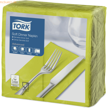 7322540814149 - 12 x Dinnerservietten Soft 39x39cm 1 8 Falz 3-lagig limone VE=100