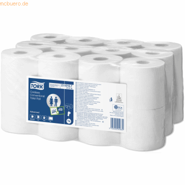 Tork Toilettenpapier Advanced Kleinrolle hülsenlos T4 2-lagig 9,3cmx50