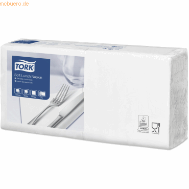 Tork Lunchservietten Advanced 33x33cm 1/4 Falz 3-lagig weiß VE=150 Stü