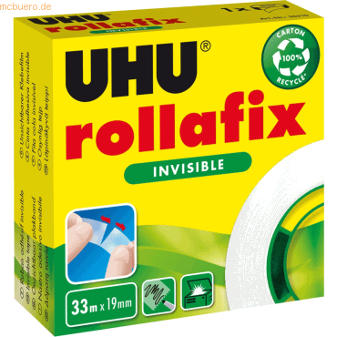 4026700363104 - 12 x Uhu Klebefilm rollafix Invisible Nachfüllrolle 33mx19mm beschrift