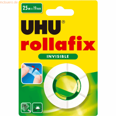 4026700369502 - 12 x Uhu Klebefilm rollafix Invisible Nachfüllrolle 25mx19mm beschrift