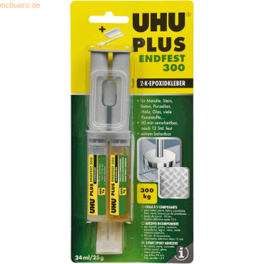 6 x Uhu 2-Komponenten-Epoxidharzkleber plus endfest Doppelkammerspritz