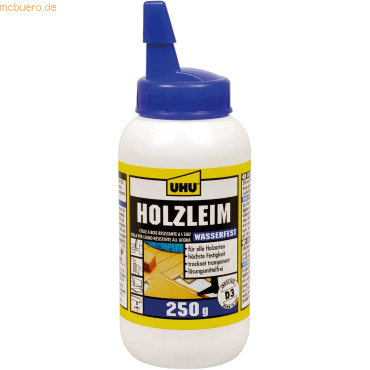 12 x Uhu Holzleim Wasserfest D3 Flasche 250g