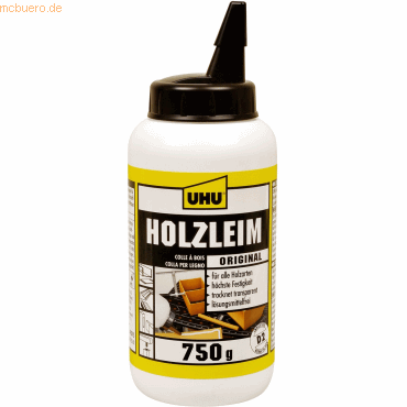 6 x Uhu Holzleim Original D2 Flasche 750g