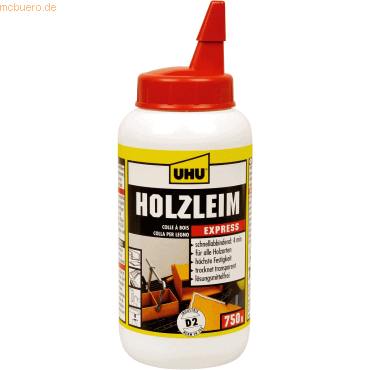 6 x Uhu Holzleim Express EN204 (D2) Flasche 750g