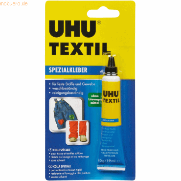 6 x Uhu Spezialkleber Textil Tube 20g