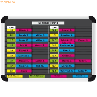 4024158011202 - Bettenbelegungsplan-Set Planrecord B440xH320mm für maximal 38