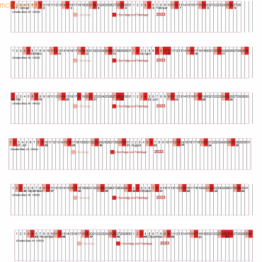 4063722229858 - Kalenderstreifen 4mm Strichabstand 2023 VE=1 Jahr rot 4063722229858 - Kalenderstreifen 4mm Strichabstand 2023 VE=1 Jahr rot