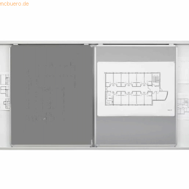 4024158317991 - Schiebetafel Pinntafel BxHxT 120x500x22mm hellgrau