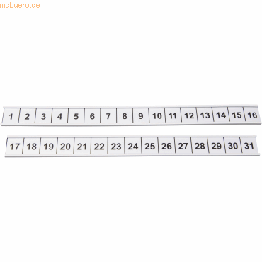4024158010052 - Skala mit Tageszahlen 1-31 magnetisch 465x20mm Strichabstand