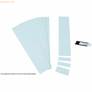 Ultradex Einsteckkarten für 34mm Einsteckschiene 50x32mm hellblau VE=9