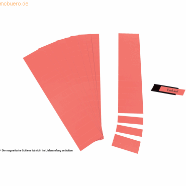 Ultradex Einsteckkarten für 34mm Einsteckschiene 70x32mm rot VE=90 Stü