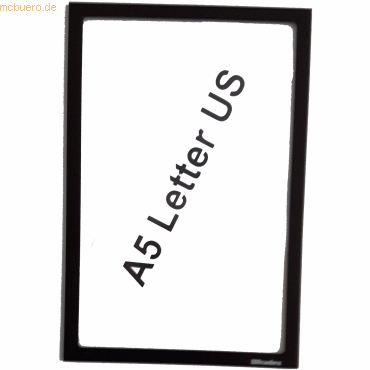 4024158383927 - Infotasche magnetisch Letter US A5 155x231mm schwarz VE=5 Stü