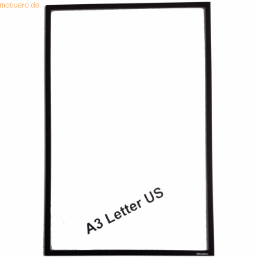 4024158384382 - Infotasche magnetisch Letter US A3 294x447mm schwarz VE 5 Stü