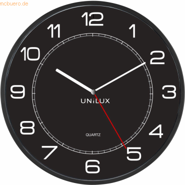 Unilux Wanduhr Mega Kunststoff 57,5 cm schwarz