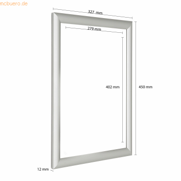 8698473783852 - Update Display FireProtection-Klapprahmen DIN A3 25 mm Profil für Wandmontage B1-zertifizierte Schutzfolie Aluminium silber